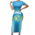 Custom Saint Lucia Kings Cricket Short Sleeve Bodycon Dress Beinspired Go Champion - Wonder Print Shop