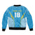 Custom Saint Lucia Kings Cricket Sleeve Zip Bomber Jacket Beinspired Go Champion - Wonder Print Shop