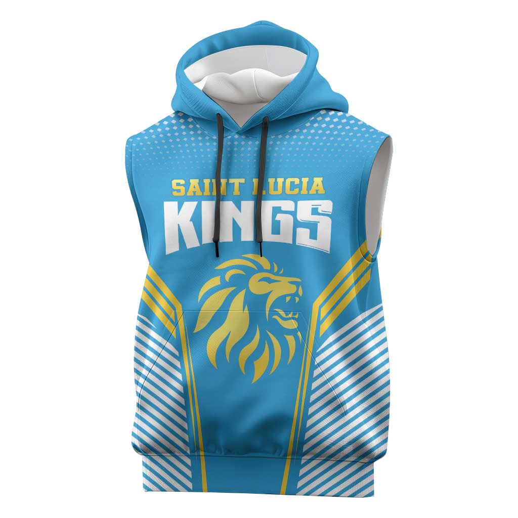 Custom Saint Lucia Kings Cricket Sleeveless Hoodie Beinspired Go Champion - Wonder Print Shop