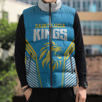 Custom Saint Lucia Kings Cricket Sleeveless Puffer Jacket Beinspired Go Champion - Wonder Print Shop