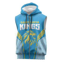 Custom Saint Lucia Kings Cricket Sleeveless Zip Hoodie Beinspired Go Champion - Wonder Print Shop