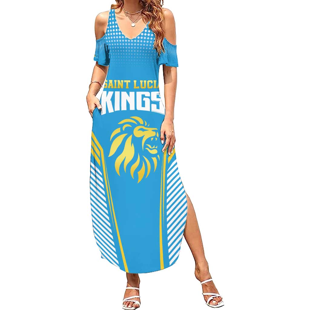 Custom Saint Lucia Kings Cricket Summer Maxi Dress Beinspired Go Champion - Wonder Print Shop
