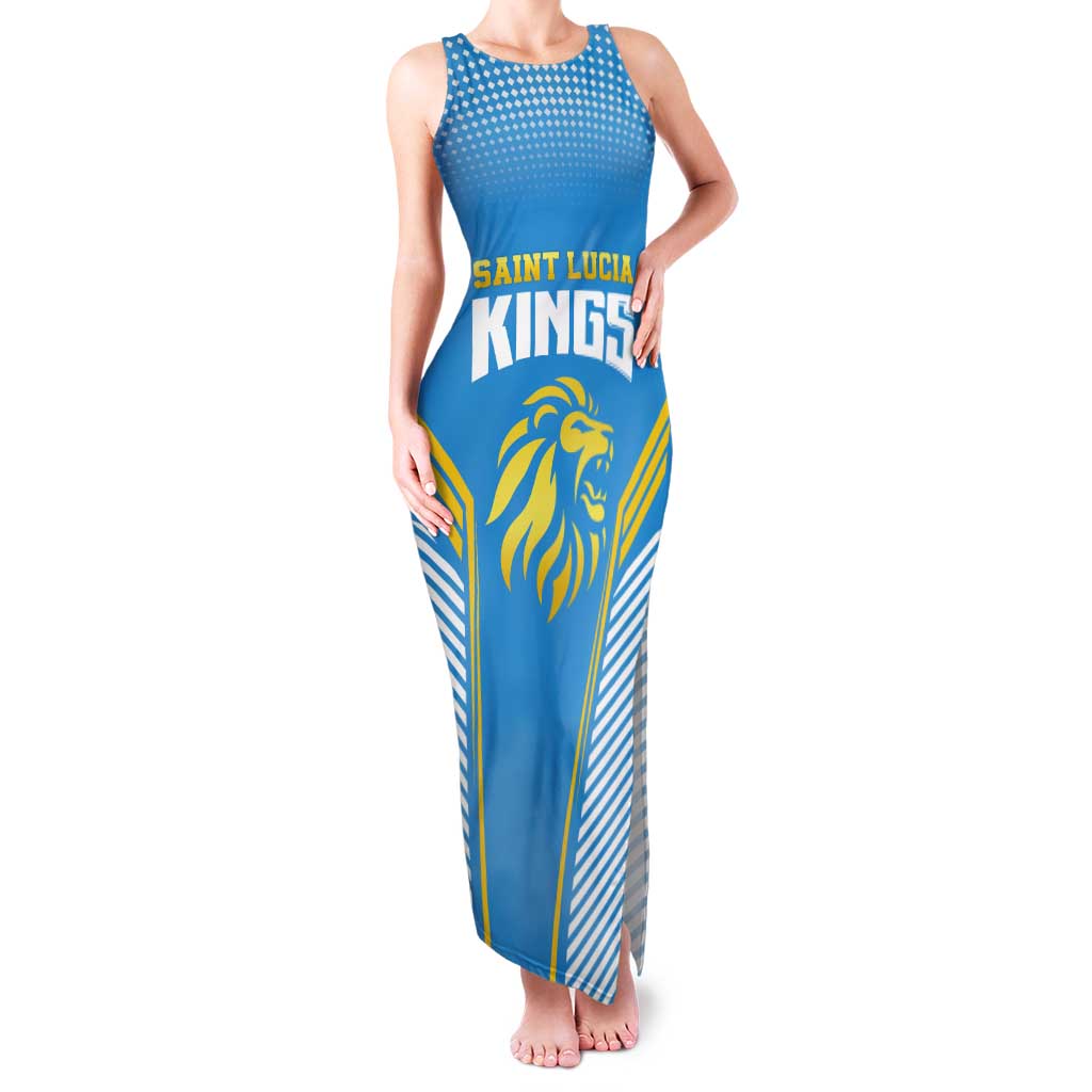 Custom Saint Lucia Kings Cricket Tank Maxi Dress Beinspired Go Champion - Wonder Print Shop