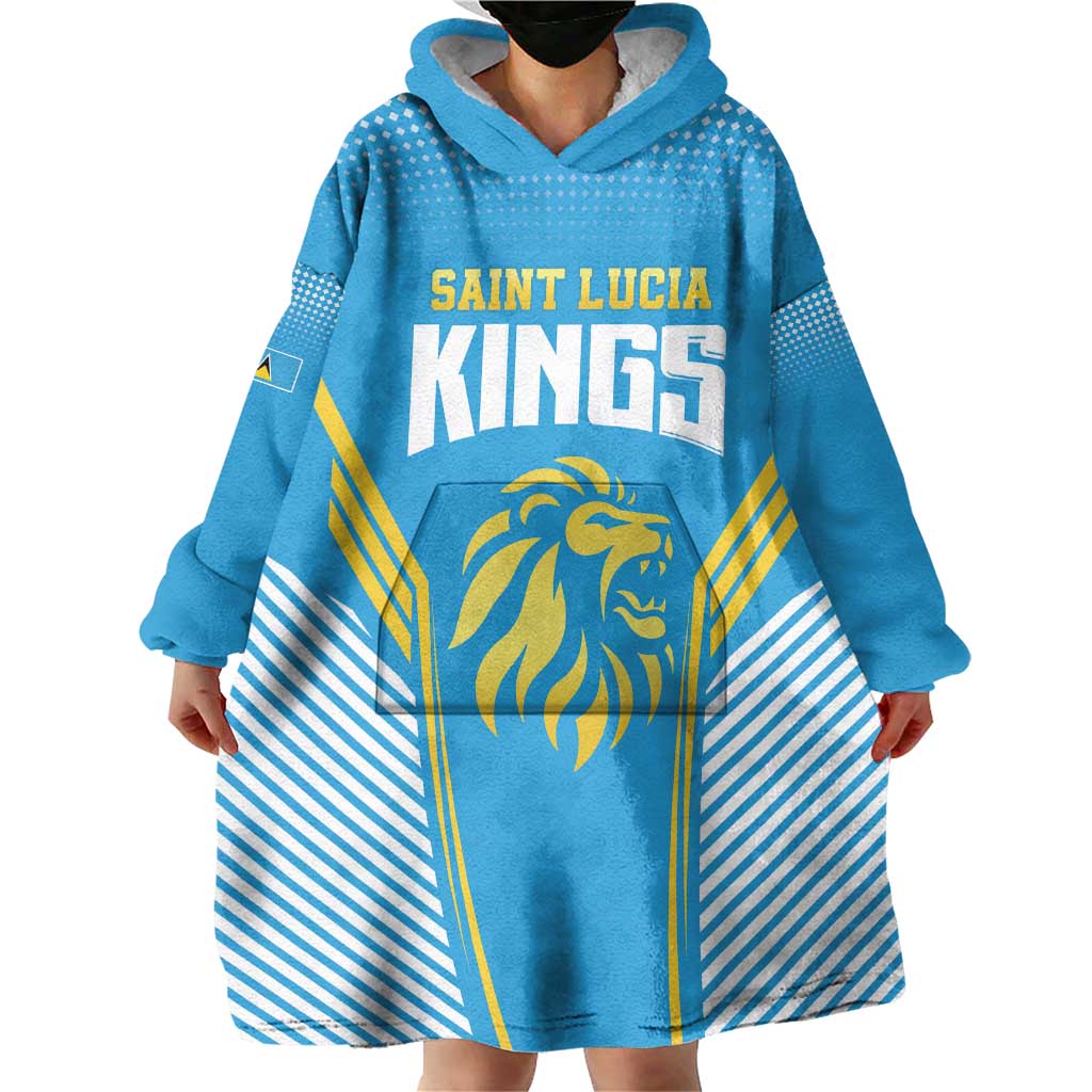 Custom Saint Lucia Kings Cricket Wearable Blanket Hoodie Beinspired Go Champion - Wonder Print Shop