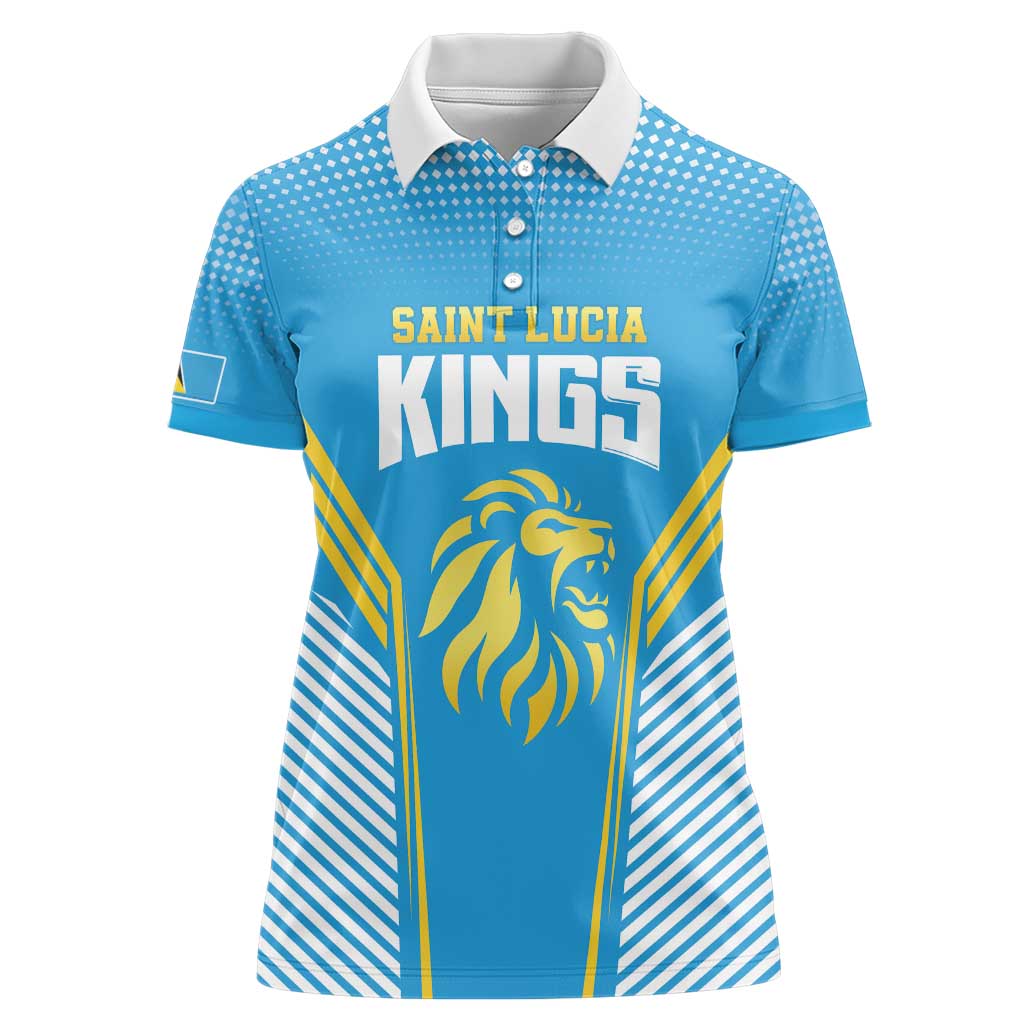 Custom Saint Lucia Kings Cricket Women Polo Shirt Beinspired Go Champion - Wonder Print Shop