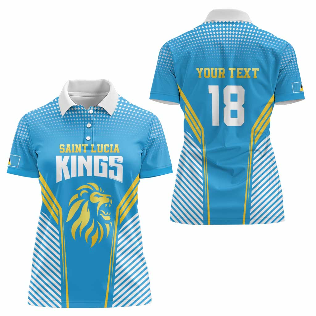 Custom Saint Lucia Kings Cricket Women Polo Shirt Beinspired Go Champion - Wonder Print Shop