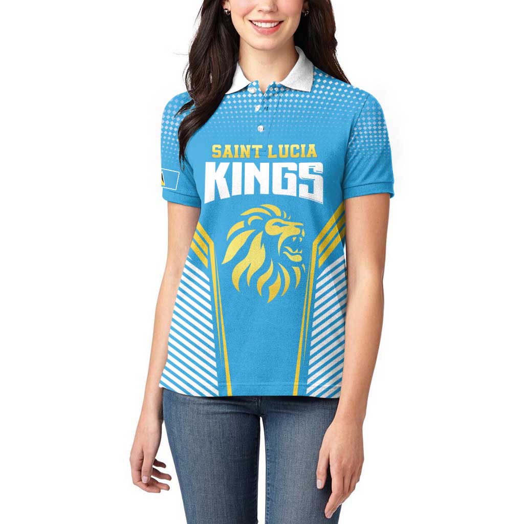 Custom Saint Lucia Kings Cricket Women Polo Shirt Beinspired Go Champion - Wonder Print Shop