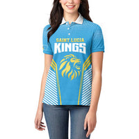 Custom Saint Lucia Kings Cricket Women Polo Shirt Beinspired Go Champion - Wonder Print Shop