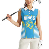 Custom Saint Lucia Kings Cricket Women Sleeveless Polo Shirt Beinspired Go Champion - Wonder Print Shop