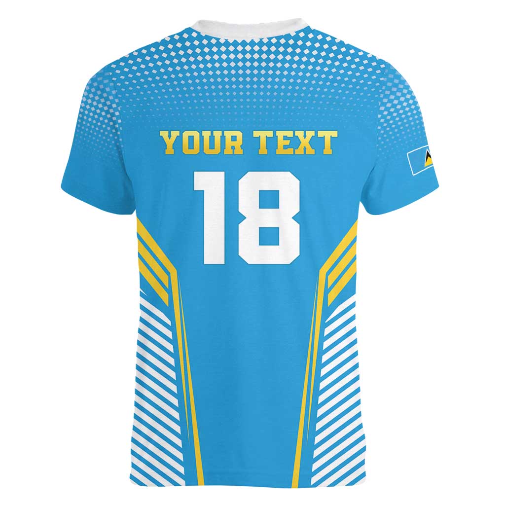 Custom Saint Lucia Kings Cricket Women V-Neck T-Shirt Beinspired Go Champion - Wonder Print Shop