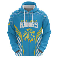 Custom Saint Lucia Kings Cricket Zip Hoodie Beinspired Go Champion - Wonder Print Shop