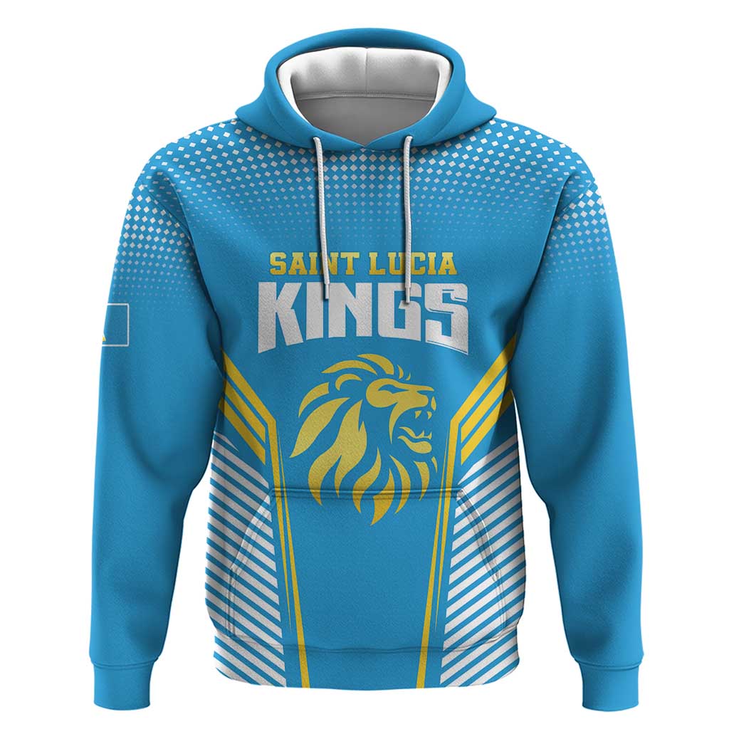 Custom Saint Lucia Kings Cricket Zip Hoodie Beinspired Go Champion - Wonder Print Shop
