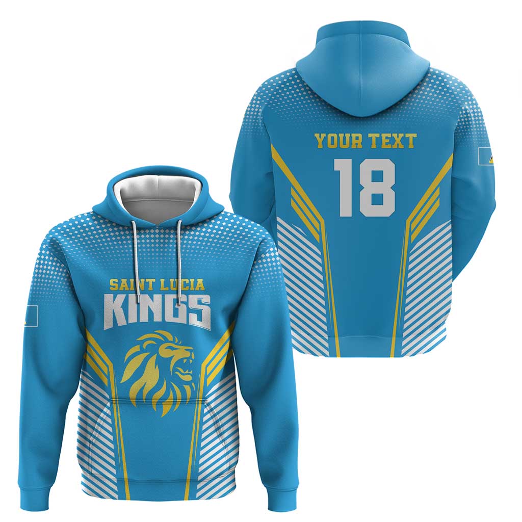 Custom Saint Lucia Kings Cricket Zip Hoodie Beinspired Go Champion - Wonder Print Shop