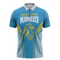 Custom Saint Lucia Kings Cricket Zipper Polo Shirt Beinspired Go Champion - Wonder Print Shop