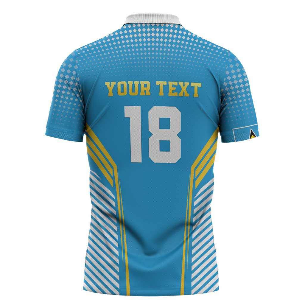 Custom Saint Lucia Kings Cricket Zipper Polo Shirt Beinspired Go Champion - Wonder Print Shop