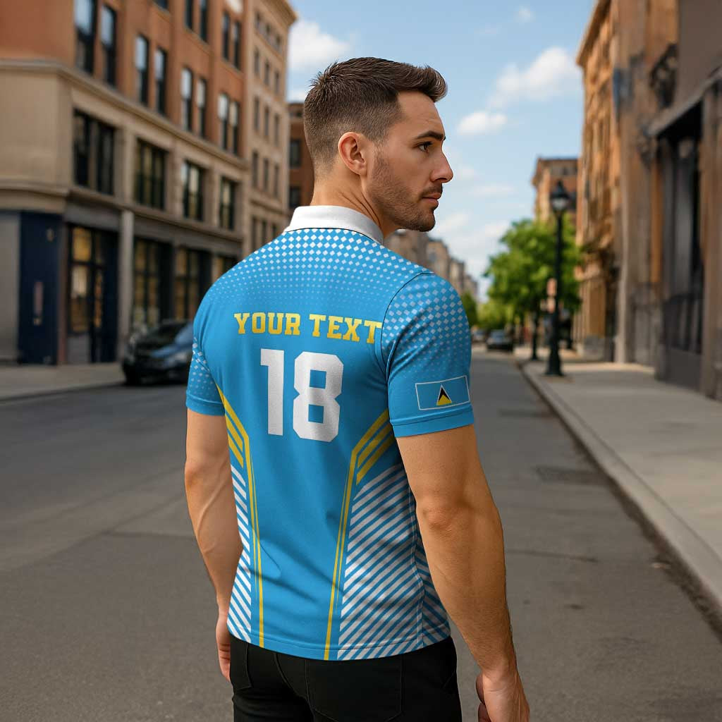 Custom Saint Lucia Kings Cricket Zipper Polo Shirt Beinspired Go Champion - Wonder Print Shop