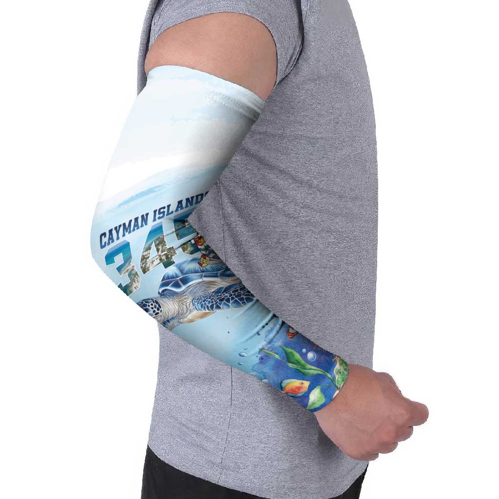 Personalized Cayman Islands 345 Arm Sleeves Watercolor Turtle - Wonder Print Shop