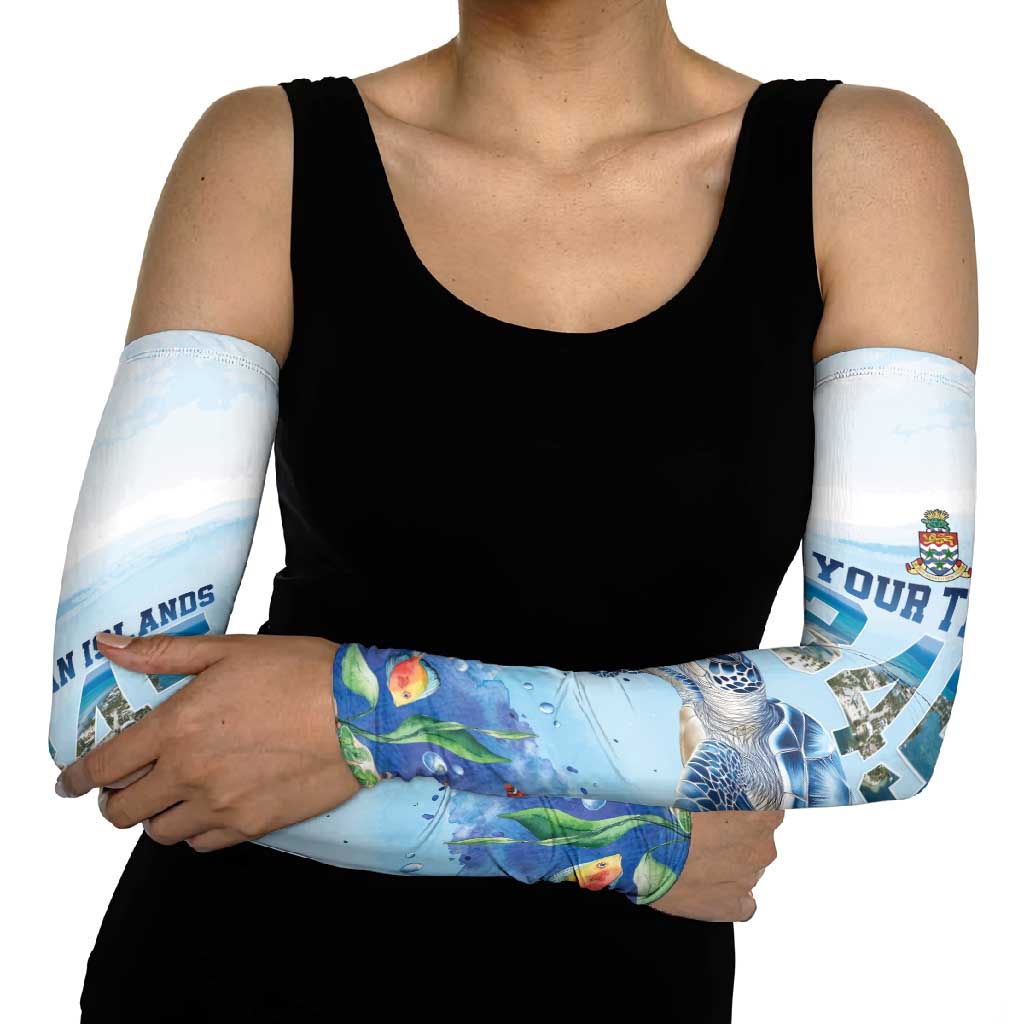 Personalized Cayman Islands 345 Arm Sleeves Watercolor Turtle - Wonder Print Shop