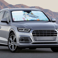 Personalized Cayman Islands 345 Auto Sun Shade Watercolor Turtle - Wonder Print Shop