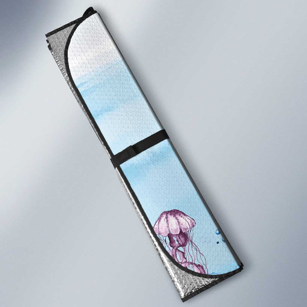 Personalized Cayman Islands 345 Auto Sun Shade Watercolor Turtle - Wonder Print Shop