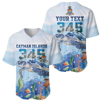 Personalized Cayman Islands 345 Baseball Jersey Watercolor Turtle - Wonder Print Shop