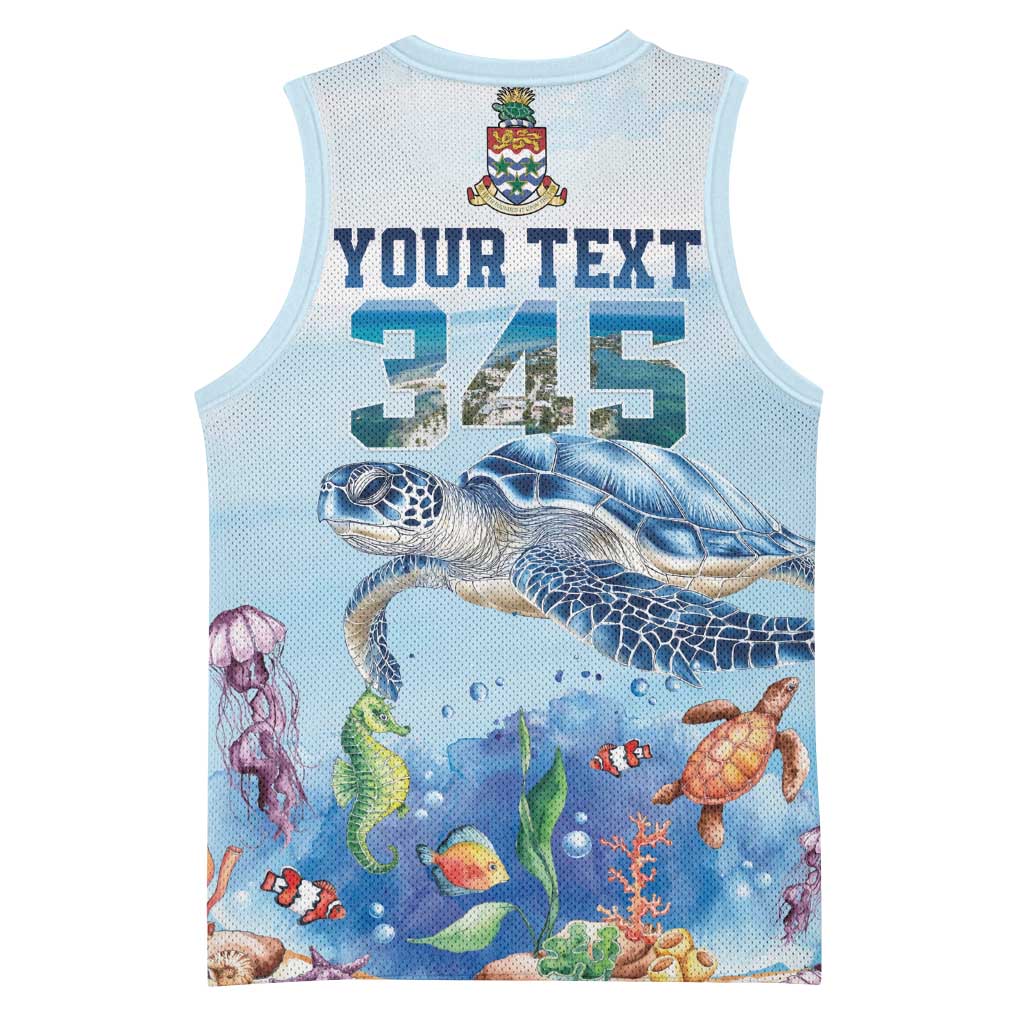 Personalized Cayman Islands 345 Basketball Jersey Watercolor Turtle - Wonder Print Shop