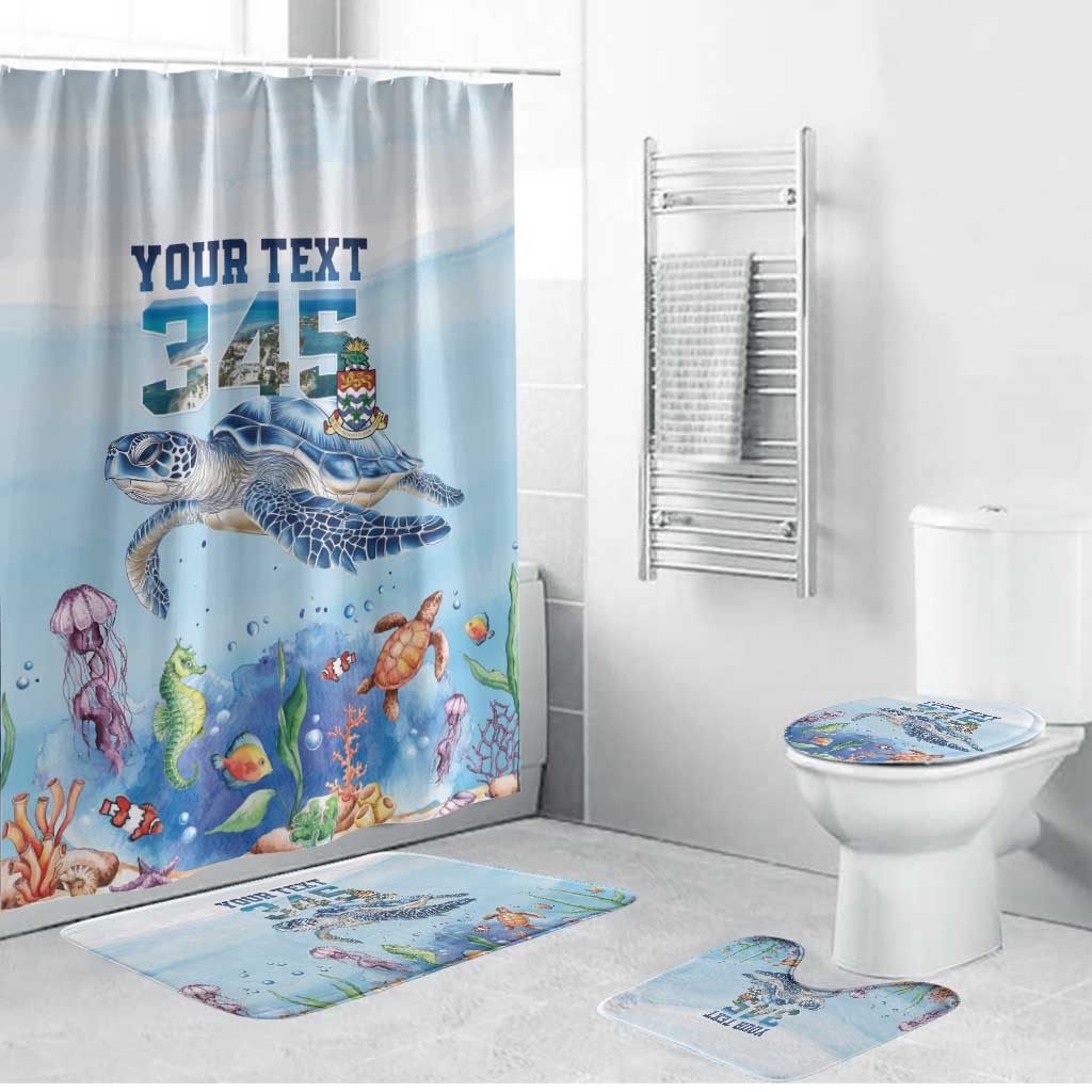 Personalized Cayman Islands 345 Bathroom Set Watercolor Turtle - Wonder Print Shop