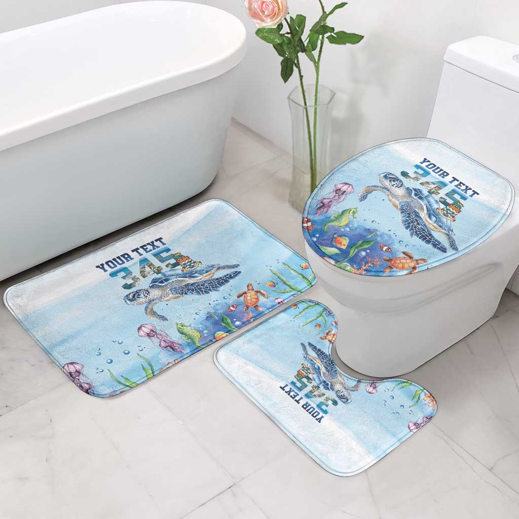 Personalized Cayman Islands 345 Bathroom Set Watercolor Turtle - Wonder Print Shop
