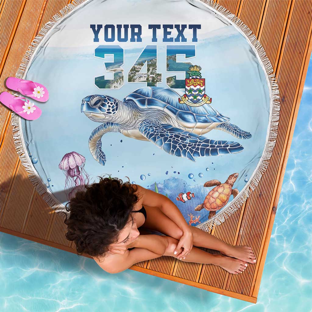 Personalized Cayman Islands 345 Beach Blanket Watercolor Turtle - Wonder Print Shop