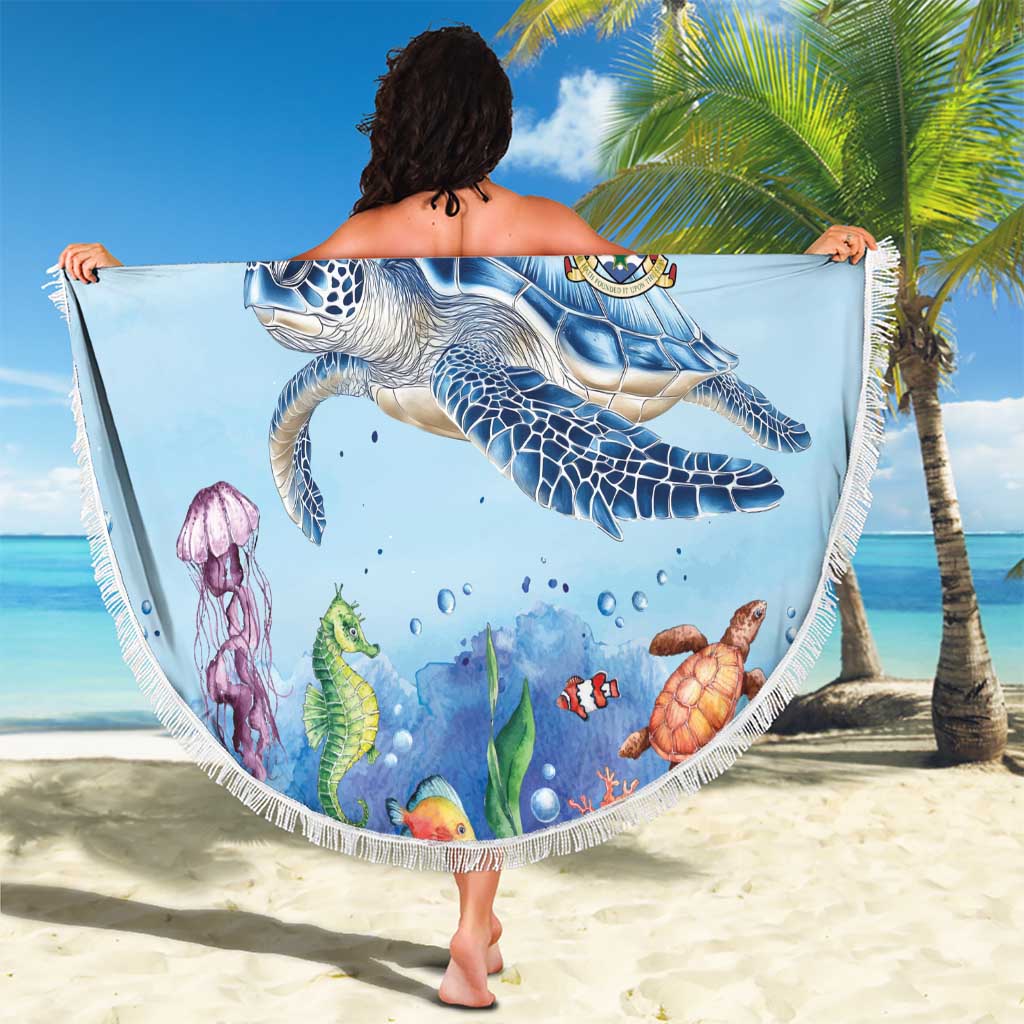 Personalized Cayman Islands 345 Beach Blanket Watercolor Turtle - Wonder Print Shop