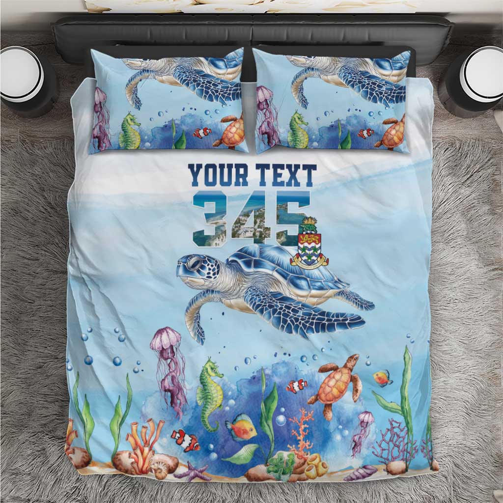 Personalized Cayman Islands 345 Bedding Set Watercolor Turtle - Wonder Print Shop