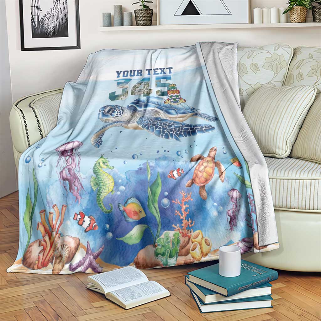Personalized Cayman Islands 345 Blanket Watercolor Turtle - Wonder Print Shop