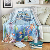 Personalized Cayman Islands 345 Blanket Watercolor Turtle - Wonder Print Shop