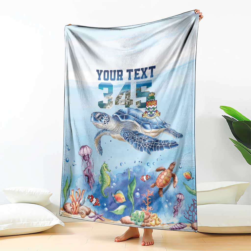 Personalized Cayman Islands 345 Blanket Watercolor Turtle - Wonder Print Shop