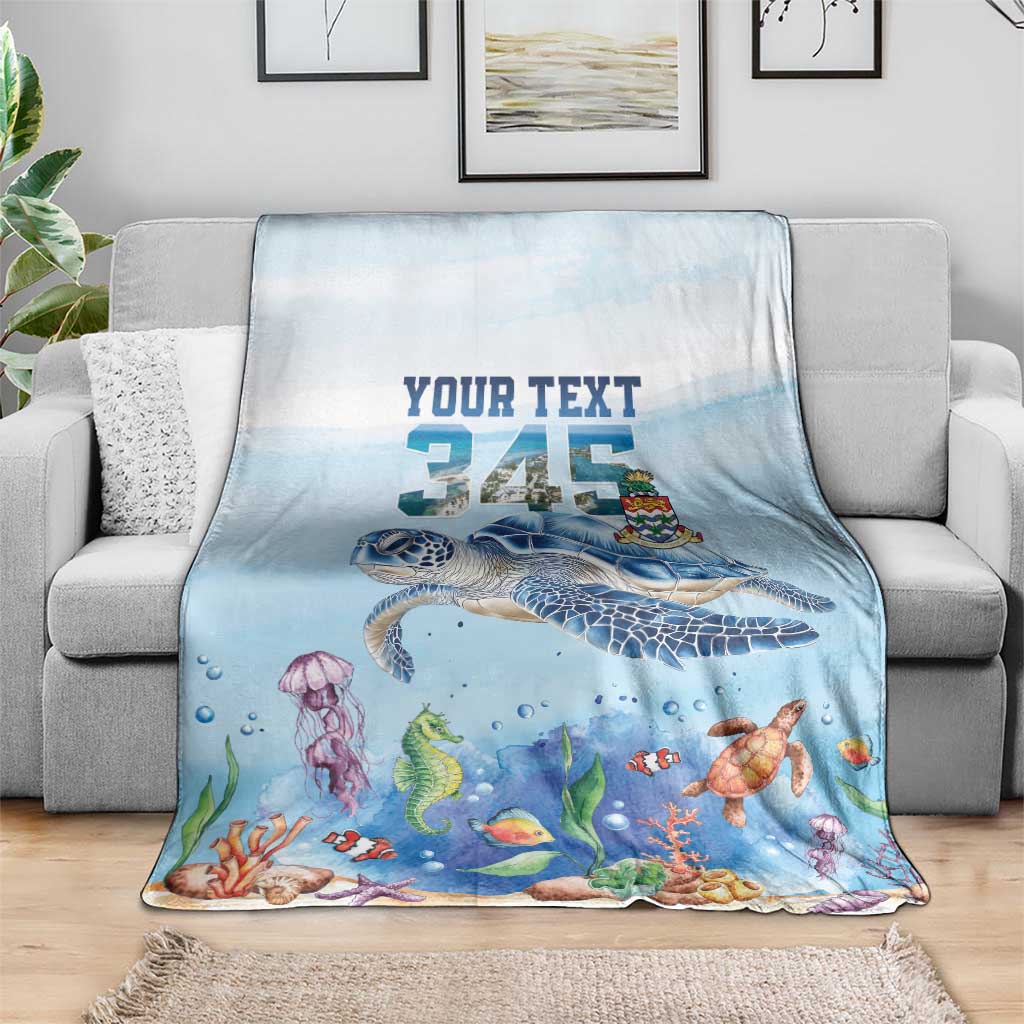 Personalized Cayman Islands 345 Blanket Watercolor Turtle - Wonder Print Shop