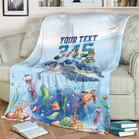 Personalized Cayman Islands 345 Blanket Watercolor Turtle - Wonder Print Shop