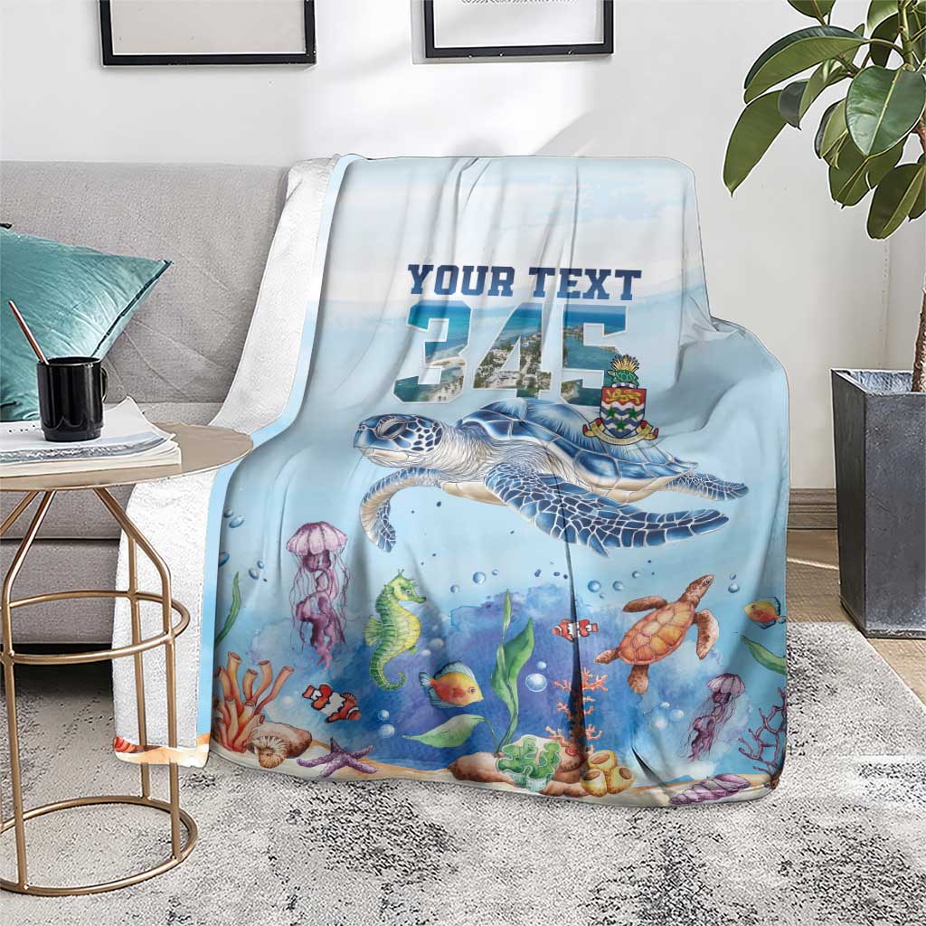Personalized Cayman Islands 345 Blanket Watercolor Turtle - Wonder Print Shop