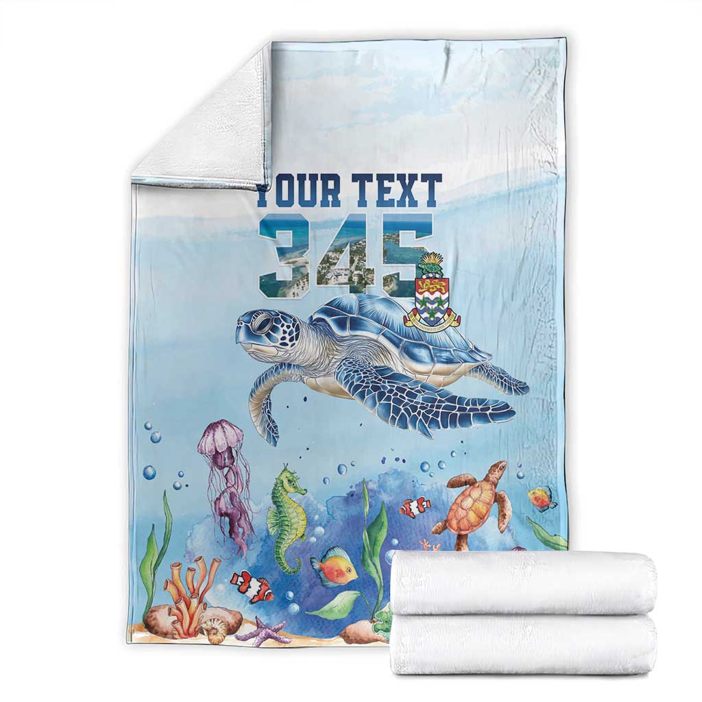 Personalized Cayman Islands 345 Blanket Watercolor Turtle - Wonder Print Shop