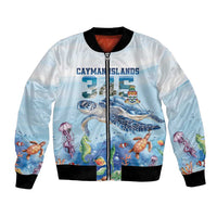 Personalized Cayman Islands 345 Bomber Jacket Watercolor Turtle - Wonder Print Shop