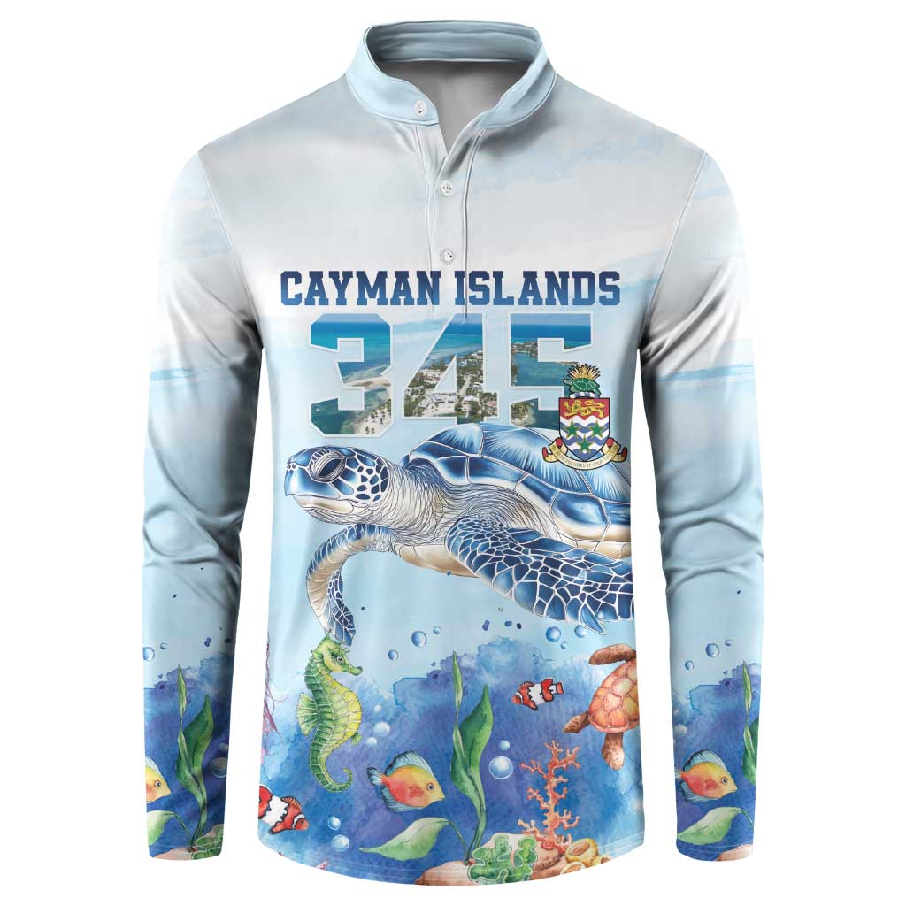 Personalized Cayman Islands 345 Button Sweatshirt Watercolor Turtle - Wonder Print Shop