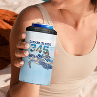 Personalized Cayman Islands 345 4 in 1 Can Cooler Tumbler Watercolor Turtle - Wonder Print Shop