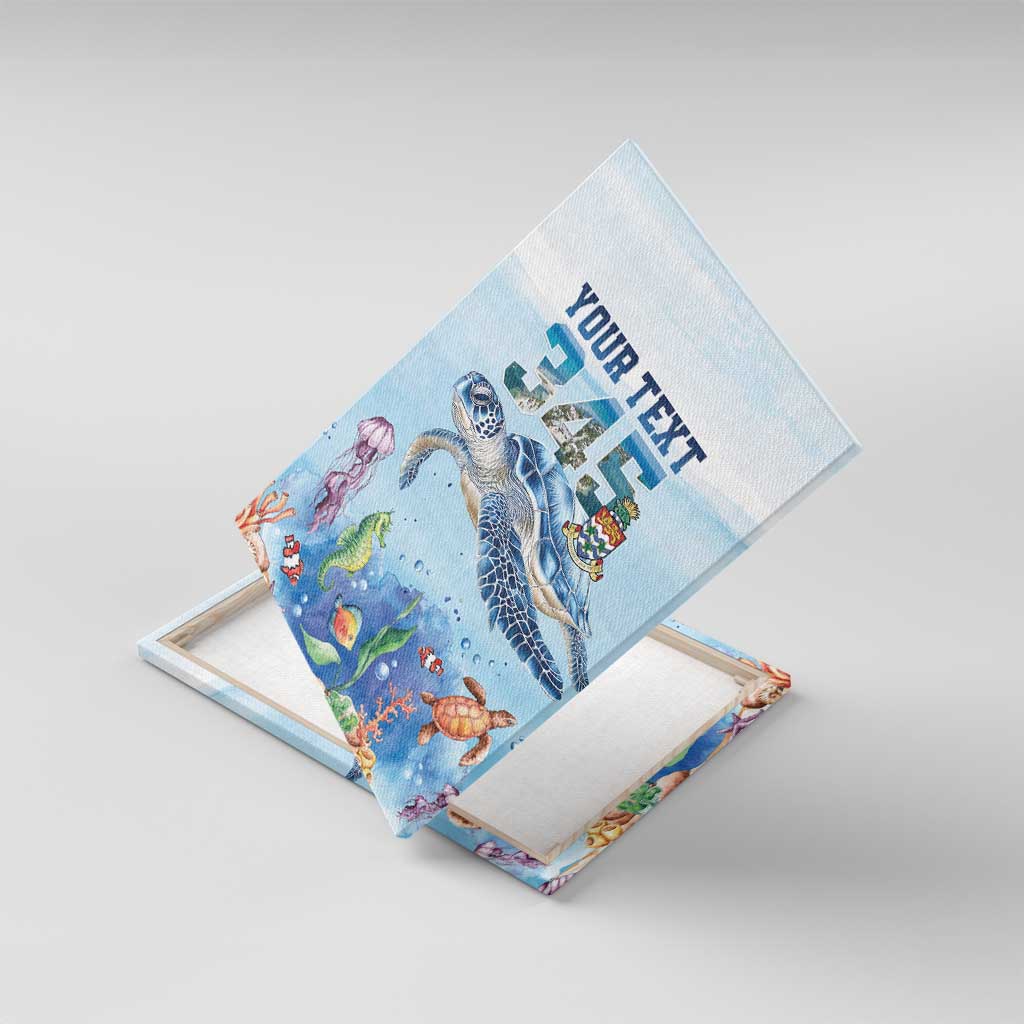 Personalized Cayman Islands 345 Canvas Wall Art Watercolor Turtle - Wonder Print Shop