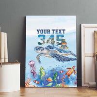 Personalized Cayman Islands 345 Canvas Wall Art Watercolor Turtle - Wonder Print Shop