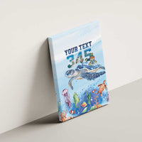Personalized Cayman Islands 345 Canvas Wall Art Watercolor Turtle - Wonder Print Shop