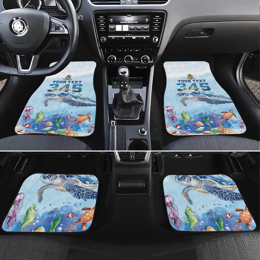 Personalized Cayman Islands 345 Car Mats Watercolor Turtle - Wonder Print Shop