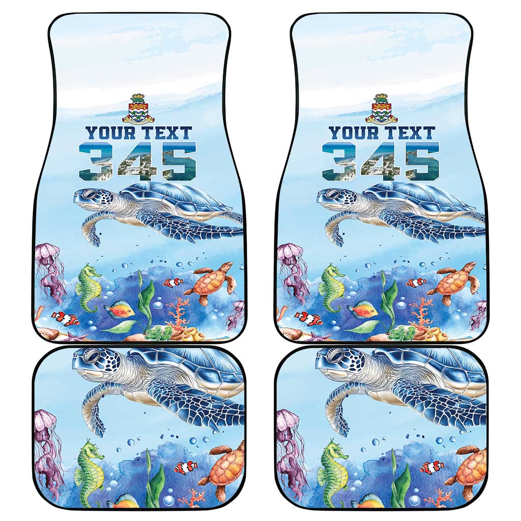 Personalized Cayman Islands 345 Car Mats Watercolor Turtle - Wonder Print Shop