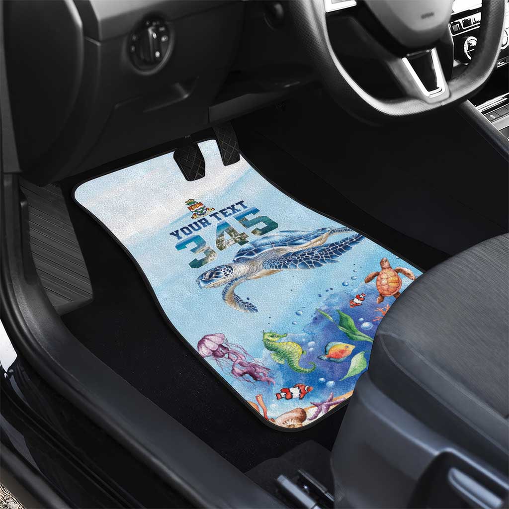 Personalized Cayman Islands 345 Car Mats Watercolor Turtle - Wonder Print Shop