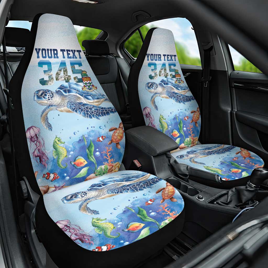Personalized Cayman Islands 345 Car Seat Cover Watercolor Turtle - Wonder Print Shop