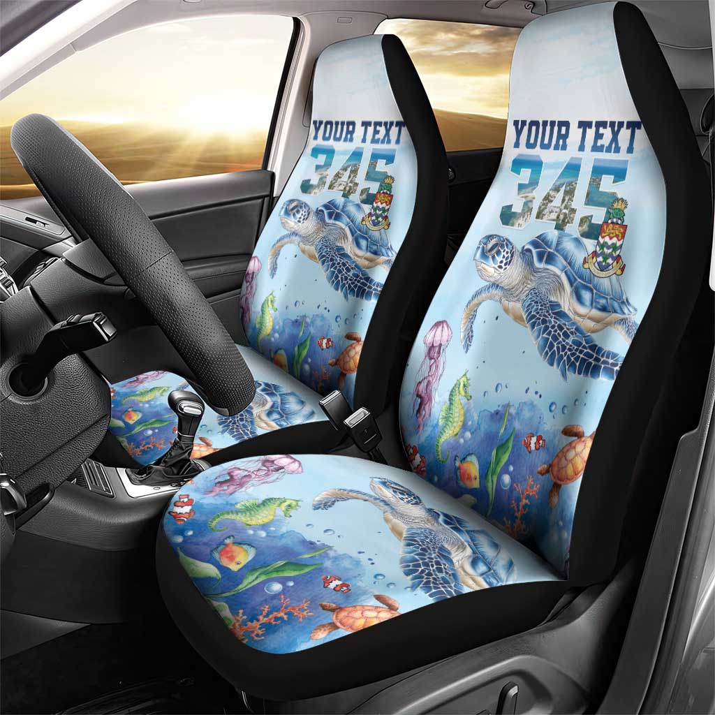 Personalized Cayman Islands 345 Car Seat Cover Watercolor Turtle - Wonder Print Shop
