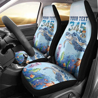 Personalized Cayman Islands 345 Car Seat Cover Watercolor Turtle - Wonder Print Shop